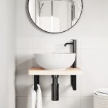 2 db fekete négyszögletes acél polctartó mosdóhoz