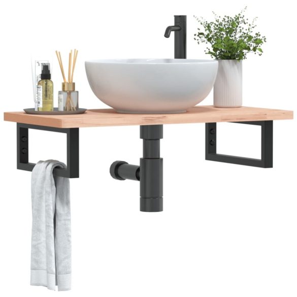 2 db fekete négyszögletes acél polctartó mosdóhoz