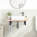 2 db fekete négyszögletes acél polctartó mosdóhoz