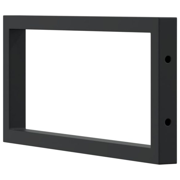 2 db fekete négyszögletes acél polctartó mosdóhoz