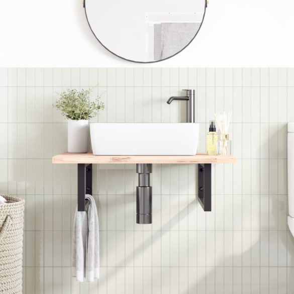 2 db fekete négyszögletes acél polctartó mosdóhoz