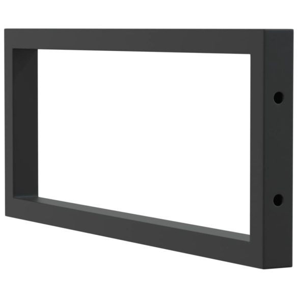 2 db fekete négyszögletes acél polctartó mosdóhoz