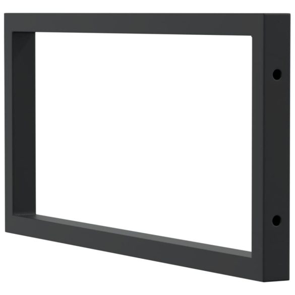 2 db fekete négyszögletes acél polctartó mosdóhoz