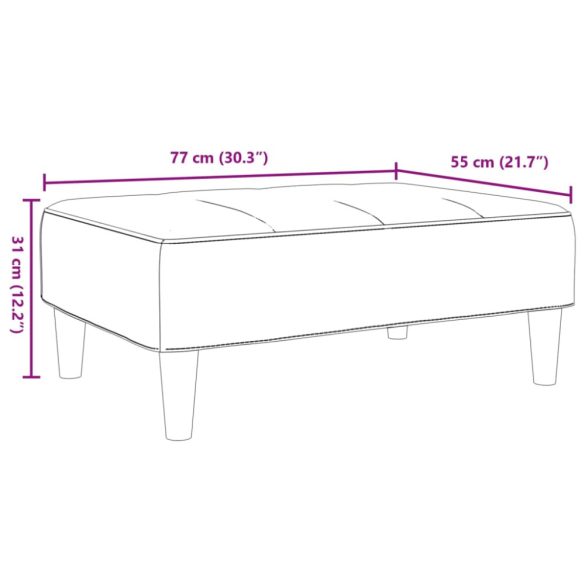 fekete szövet lábzsámoly 77x55x31 cm