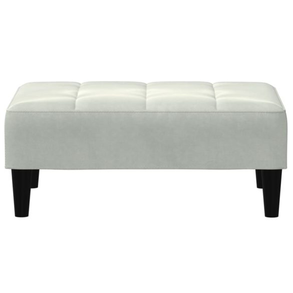 világosszürke bársony lábzsámoly 77x55x31 cm