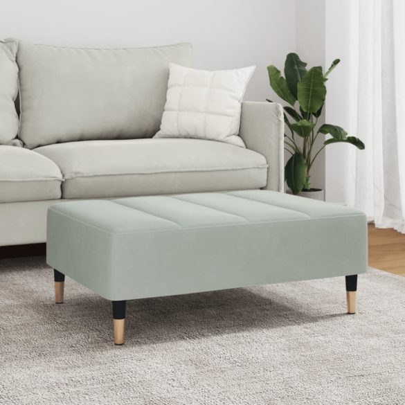 világosszürke bársony lábzsámoly 77x55x31 cm