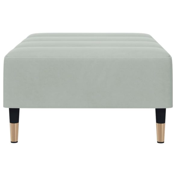 világosszürke bársony lábzsámoly 77x55x31 cm