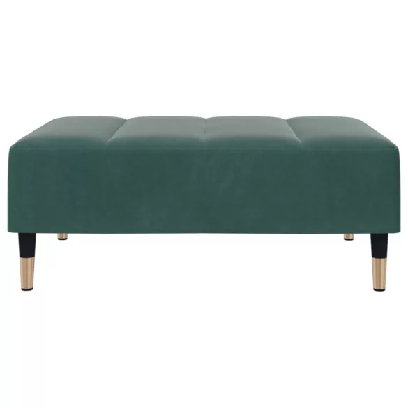 sötétzöld bársony lábzsámoly 77x55x31 cm