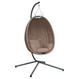 tópszínű szövet és acél függő kagylószék állvánnyal