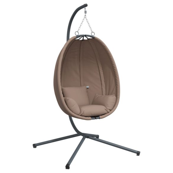 tópszínű szövet és acél függő kagylószék állvánnyal