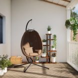 tópszínű szövet és acél függő kagylószék állvánnyal