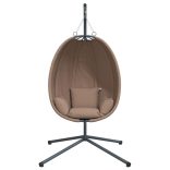 tópszínű szövet és acél függő kagylószék állvánnyal