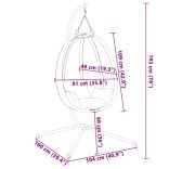 tópszínű szövet és acél függő kagylószék állvánnyal