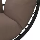 tópszínű rattan és acél függő kagylószék állvánnyal