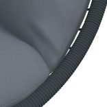 szürke rattan és acél függő kagylószék állvánnyal