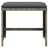 4 db szürke polyrattan kerti szék párnával 40 x 40 x 35 cm