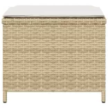 4 db bézs polyrattan kerti szék párnával 40x40x35 cm