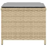 4 db vegyes bézs polyrattan kerti szék párnával 40x40x35 cm