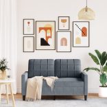 kétszemélyes sötétszürke bársony kanapé 120 cm