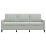 3 személyes világosszürke bársony kanapé 180 cm