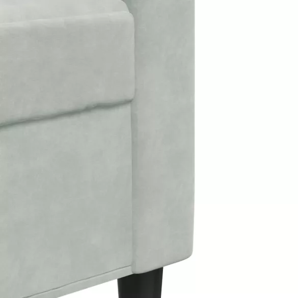 3 személyes világosszürke bársony kanapé 180 cm