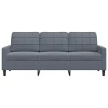 3 személyes sötétszürke bársony kanapé 180 cm