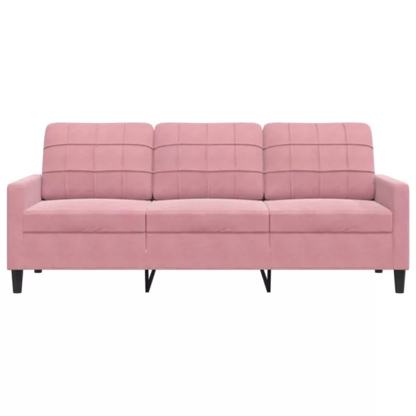 3 személyes rózsaszín bársony kanapé 180 cm