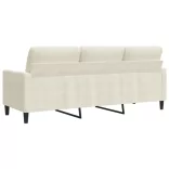 3 személyes krémszínű bársony kanapé 180 cm