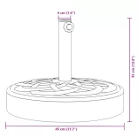 kerek napernyőtalp rúdhoz Ø38 / 48 mm 25 kg