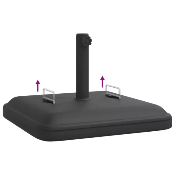 fogantyús négyszögű napernyőtalp rúdhoz Ø38 / 48 mm 27 kg