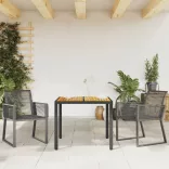 2 db fekete polyrattan kerti szék