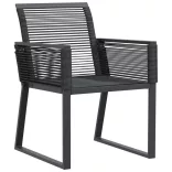 2 db fekete polyrattan kerti szék