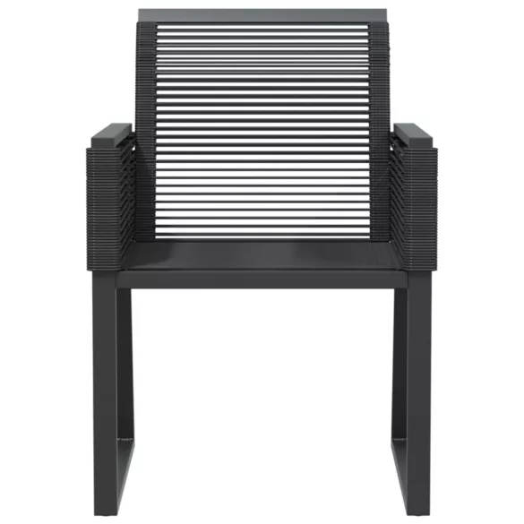 2 db fekete polyrattan kerti szék