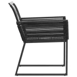 2 db fekete polyrattan kerti szék