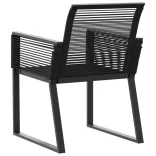 2 db fekete polyrattan kerti szék