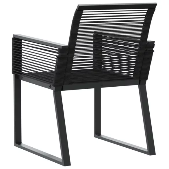2 db fekete polyrattan kerti szék