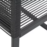 2 db fekete polyrattan kerti szék