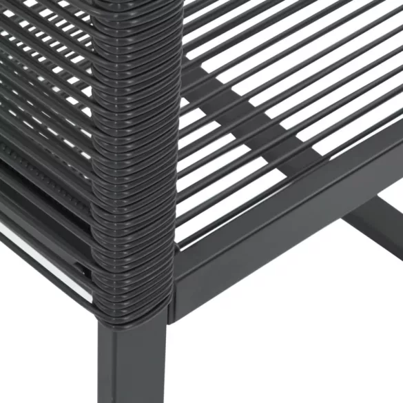 2 db fekete polyrattan kerti szék