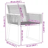 2 db fekete polyrattan kerti szék
