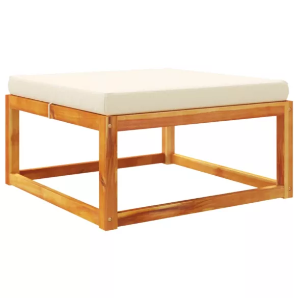 tömör akácfa kerti lábzsámoly párnával 65 x 65 x 29 cm