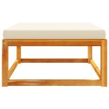 tömör akácfa kerti lábzsámoly párnával 65 x 65 x 29 cm