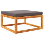 tömör akácfa kerti lábzsámoly párnával 65 x 65 x 29 cm