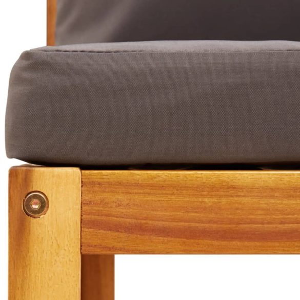 karfa nélküli kerti kanapé párnákkal, akácfából és kötélből