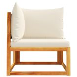 kerti sarokkanapé párnákkal akácfa és rattan