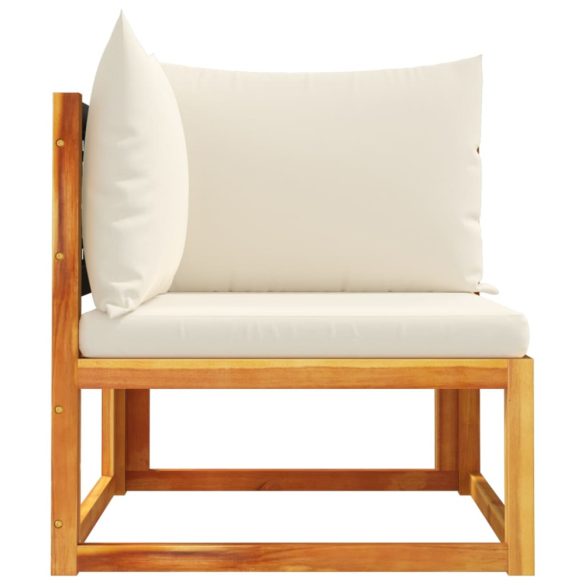 kerti sarokkanapé párnákkal akácfa és rattan