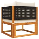 kerti sarokkanapé párnákkal akácfa és rattan