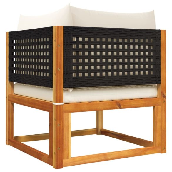 kerti sarokkanapé párnákkal akácfa és rattan