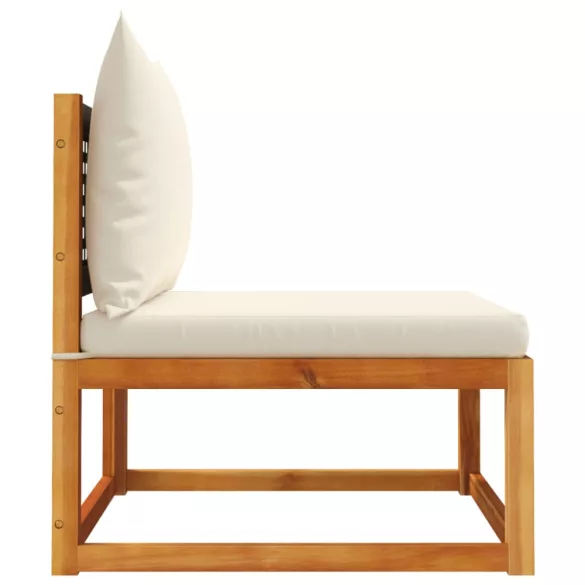 karfa nélküli kerti kanapé párnákkal, akácfa és rattan