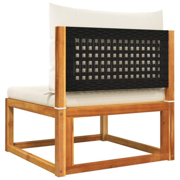 karfa nélküli kerti kanapé párnákkal, akácfa és rattan