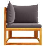 kerti sarokkanapé párnákkal akácfa és rattan